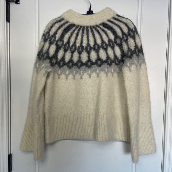 Banana Republic Factory Fair Isle Mock-Neck Sweater Women's Size M Alpaca Wool - Picture 4 of 10